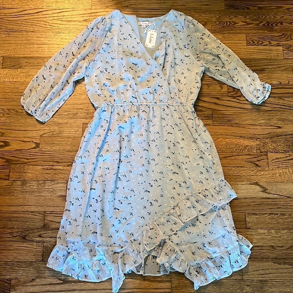 NWT L Love Blue dress size 1X - Picture 1 of 6